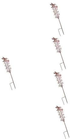 Gatuida 5piezas Medidor De Lluvia Decorativo Portátil Con Estaca De Metal Rain Gauge Para Jardín y Exterior Herramienta De Recolección De Agua