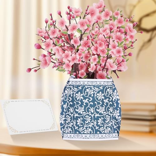 AOOTE Tarjeta de Flores Pop-Up,Tarjeta de Cumpleaños 3D para Mujeres,Tarjeta de Regalo Emergente con Sobre,Regalos Originales Para Mujer y Hombres,para el Día de la Madre,Acción de Gracias,Navidad
