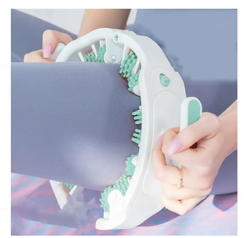 Rouleau de massage pour fascias 2 poignées amovibles,Outil de modelage corporel réglable à 180° pour les jambes, la taille, la nuque et le dos,14 rouleaux en caoutchouc souple pour un soulagement