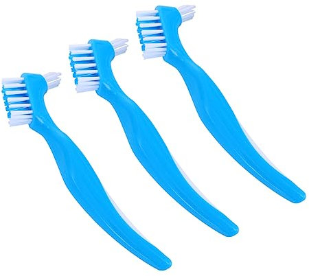 FOYTOKI Lot De 6 Brosses à Dents Double Face Pour Fausses Dents Bleu, Brosse De Nettoyage Dentaire Douce Poignée Antidérapante, Soins Bucco-dentaires Efficaces à Domicile