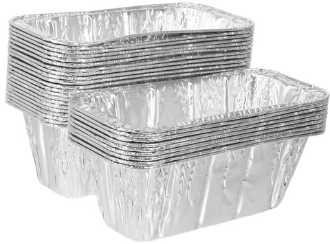 DIYEAH 30 Pezzi Vassoi in Alluminio per Raccolta Grasso Barbecue Teglie USA e Getta Resistenti al Calore per Grill e Forno Compatibili con Accessori per Piastra Vassoi Multifunzione per