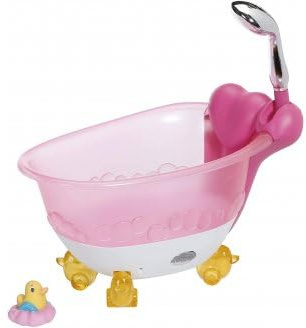 Coffret pour Baby Born Baignoire de Bain Rose Interactive - Set Accessoires pour poupées et Poupon + 1 Carte Offerte - nouveauté