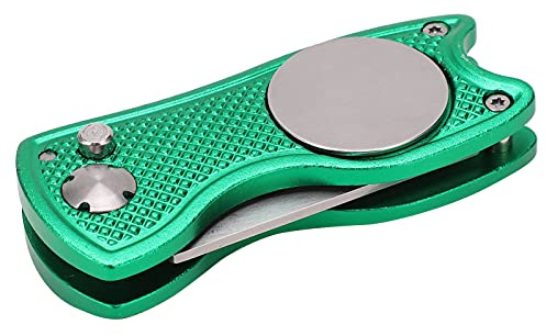 RiToEasysports Fourchette à Gazon en Alliage D'aluminium, Outil à Pliage Réversible avec Aimant Porte-Balle, pour Réparation de Terrain de