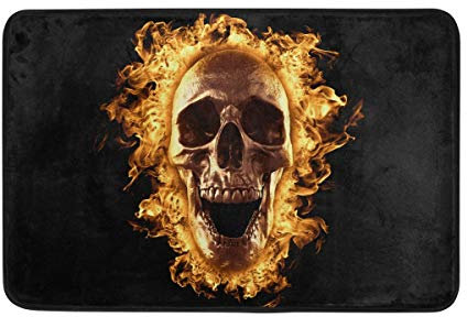 Orediy Weiche Badematten mit Totenkopf-Motiv, für Küche, Badezimmer, Dusche, Badewanne, 40 x 60 cm