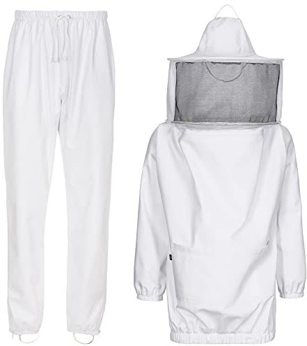 EXNER Imker-Anzug, 2-teilig, Imker-Jacke und Imker-Hose, 100% Baumwolle, Farbe weiß, Größe 4XL