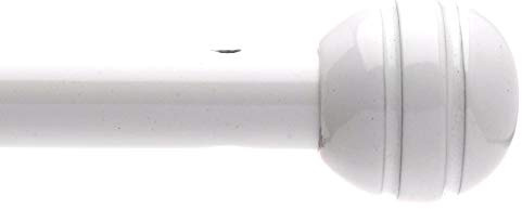 Ateliers28 Tringles Rondes pour Vitrage Métal, Ø 10, 1 Tringle Ronde Embout Boule 70-110 cm, Blanc T10016873