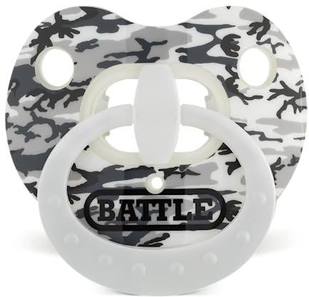 Battle Sports Binky Oxygen Fußball-Mundschutz, abnehmbarer Gurt, maximale Atmungsaktivität, funktioniert mit Zahnspangen, kein Kochen erforderlich, Schneetarn