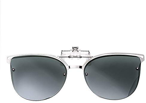 LUFF Lunettes de Soleil à Clip polarisé réversible, Mode pour Femmes Clips de Lunettes de Soleil à l'extérieur Vintage pour Lunettes de Prescription pour Ladys Gradient green