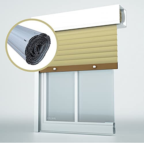 Rollwin Rollladen BEIGE - PVC Rolladen nach Maß - Mini & Maxi Kunststoff Lamellen Hohlkammer PVC Rollo aus Deutscher Produktion SELBST KONFIGURIEREN »»