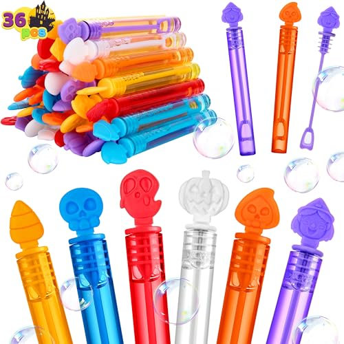 JOYIN 36 PCS Halloween Seifenblasenstäbe, Mini Bubbles für Kinder, Kinder Bubble Toys Bulk, Halloween Party Favors, Goodie Bags Stuffers, Outdoor Indoor Aktivität verwenden, Karneval Preise