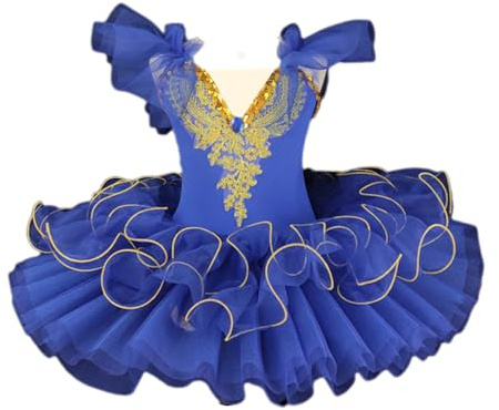 HWBZSZY Professionale Balletto Tutù Vestito Bambini Colorato Lago dei Cigni Ballerina Partito Danza Costume Lucido Paillettes Ginnastica Danza Body Sala da ballo Dancewear per le ragazze,Blue 1,120cm