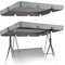 Swing Chair Canopy Replacement,Replacement Canopy for Swing Seat,Garden Swings Chair Cover Waterproof Windproof Anti-UV,3 Seater Garden Swings Seat canopies Covers,For Outdoor,Yard(Grey,195 * 125cm)