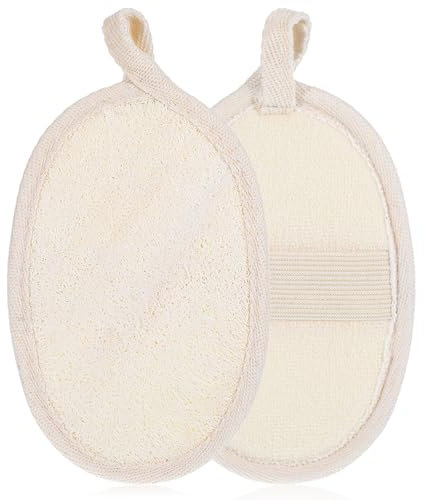 Mabor Natürlicher Badeschwamm，2 Stück Luffa Schwamm Gesicht und Körper Peeling schwamm Wiederverwendbarer Loofah für Damen und Herren Badepeeling Spa Keine Schädigung Der Haut