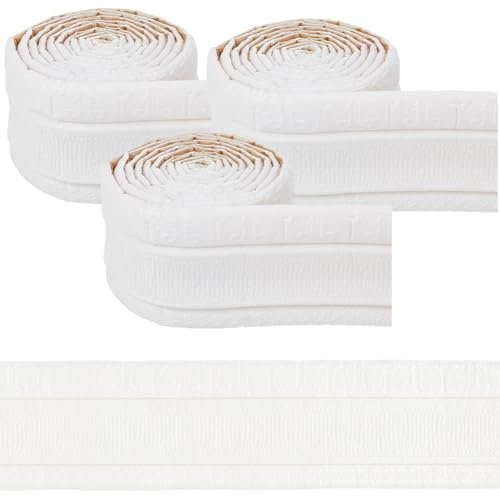 CRASPIRE 3 rollo de Moldura de Pared 3D Blanca de 272 x 3.15 pulgadas Autoadhesiva Resistente Al Agua para Zócalo de Piso Borde de Papel Tapiz Decorativo para Marcos de Espejos Paredes Líneas