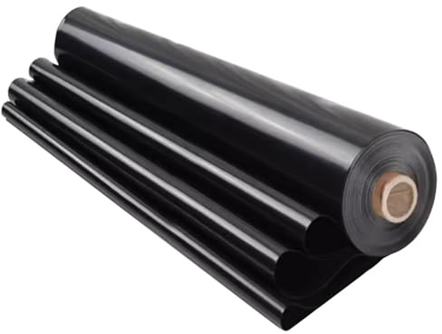 Bâche de bassin noire - 4 x 6 m, 7 x 8 m, 8 x 10 m, sous-couche, membrane préformée pour bassin de jardin, bâche en plastique HDPE robuste pour jardin aquatique (2 x 10 m)