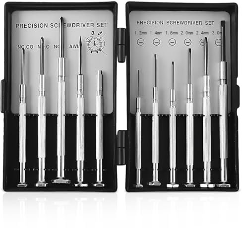 11 Pezzi Set di Cacciaviti Meccanici di Precisione,Cacciavite per Occhiali,Set Mini Giraviti,Set Cacciaviti Piccoli,Set Cacciaviti Precisione,per Riparare Orologi,Occhiali,Interruttori Computer