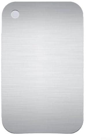 Planche à découper antidérapante en acier inoxydable pour hacher, trancher et préparer des aliments (30 x 20 cm)