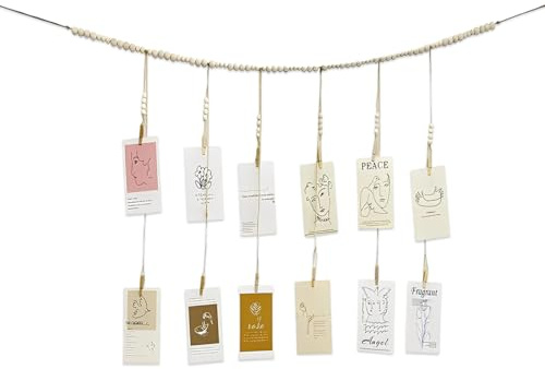 ZORVYN 1 Set Cuerda para Colgar Fotos con Pinzas de Madera, Marcos de Fotos DIY para Decoración de Pared, Ideas para Colgar Postales y Fotos, Cortina de Fotos para Colgar