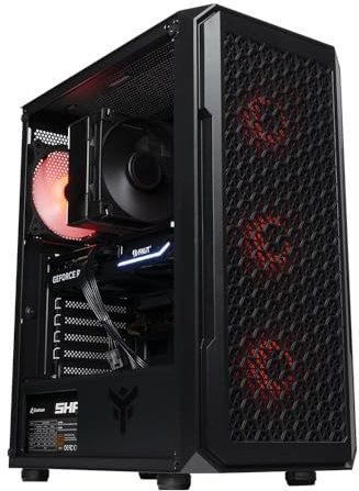BREUNOR CHAOS - PC Gaming Ryzen 5 5600 6 Core fino a 4.40GHz, RX 9060 XT 8Gb, SSD NVMe 1000Gb, RAM 32GB DDR4 3200MHz, Dissipatore ad Aria, Windows 11 Pro, Pc da gaming