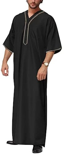 Greatfool Kaftano Uomo con Finiture di Alta qualità - Vestito Arabo Uomo in Stile Kaftan Marocchino discreto e Raffinato - L