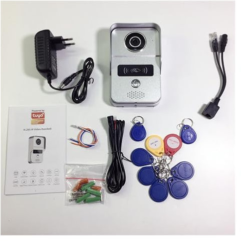 Tuya APP Smart POE IP Video Intercom WIFI Video Dörrtelefon Dörrklocka WIFI Dörrklocka Kamera Larm Trådlös 1080P Säkerhetskamera (Color : W02)