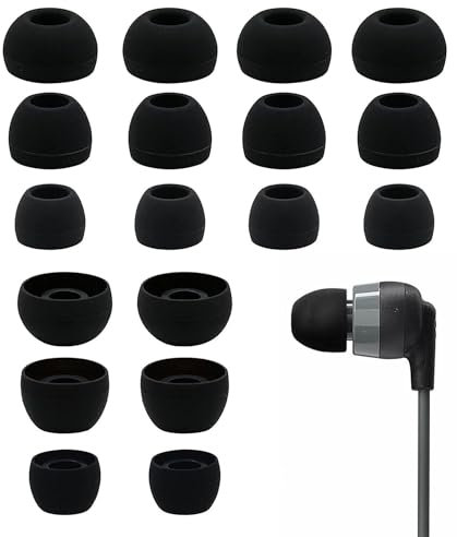 9 Pairs Silicone Earbuds Tips Earphone Replacement Earbud for In-Ear Headphones Noise Isolation Cover Caps 3 Different Size (S/M/L), for 4.5mm to 6mm Diameter Earphones