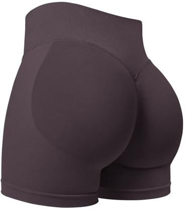 ZAAYO Sportshorts för kvinnor, 9,6 cm osynlig scrunch, rumplyft, gymträning, korta yoga-shorts med hög midja, sömlösa booty biker-shorts
