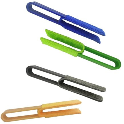 4 Stück Doppelbürstenkopf Jalousien Reinigungswerkzeuge für Fensterrollos Klimaanlage und Auto Entlüftungsreiniger Staubbürste