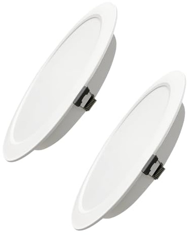 LUXULA LED Einbauleuchte rund Weiß, 2 Stück Ø173x26mm, 12W 1200lm, IP44 Einbaustrahler flach CCT 2700K 4000K 6000K einstellbar, LED Deckenstrahler Einbauleuchte 230V Bad, Küche & Innenräume