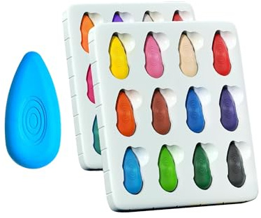 Ceeyoll 24 Piezas Ceras de Colores para Niños, Ceras de Colores, Ceras Bebe, Hecho de Cera Natural, No es Fácil de Romper, Pinturas Bebe, Crayones para Pintura Infantil