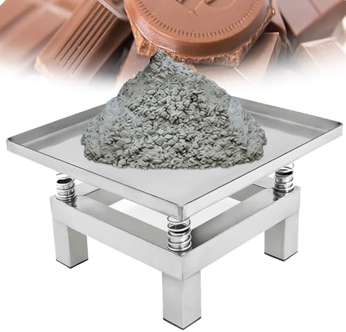 HuanSebesity Concrete Vibration Table,35x35cm Small Vibrating Test Bench,Mini Stainless Steel Vibrating Platform,Concrete Vibrating Tool,For Chocolate Making, Mold Filling 50x50cm
