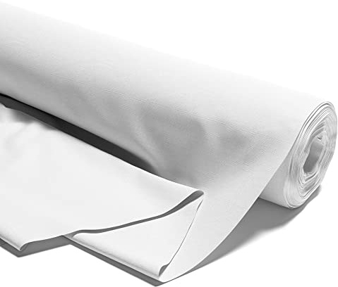 Tessuto al metro cotone 0,5M x 160 cm - Tessuti e stoffe per cucito creativo decorazione e fai da te Stoffa ideali per abbigliamento arredamento Oeko-Tex B Bianco