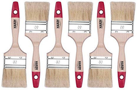 HARDY WORKING TOOLS brochas pintura set de 6 piezas, 6 piezas – 60 mm de ancho, brochas pintura madera, Cepillo de pintura Serie *36*, 6PCS, pinceles pintura set A0200-360625