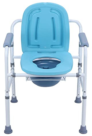 Ejoyous Silla con Orinal de cabecera, Inodoro Plegable y liviano, con Altura Ajustable, Silla de Inodoro para Ancianos, Inodoro con Orinal, comunicación de Inodoro portátil