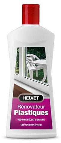 HELVET Nettoyant Rénovateur Plastique pour Redonner l’Eclat d’Origine, désincruster et protéger tous vos surfaces PVC et plastiques – 250 ML