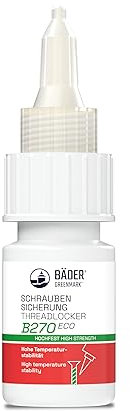 Bäder Schraubensicherung hochfest B270Eco Grün - Schraubenkleber 10ml, Gewindekleber, hitzebeständiger Kleber, Gewindedichtung flüssig, Gewinde Dichtmittel, Metall Kleber, Industrie Kleber