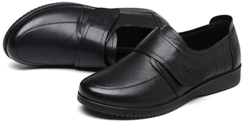 AZMAHT Scarpe Ortopediche Donna Impermeabili in Pelle Scarpe per Anziani Donna Scarpe Comode per Camminare Scarpe Traspiranti e Casual con Cuscino d'Aria,Nero,36/230mm
