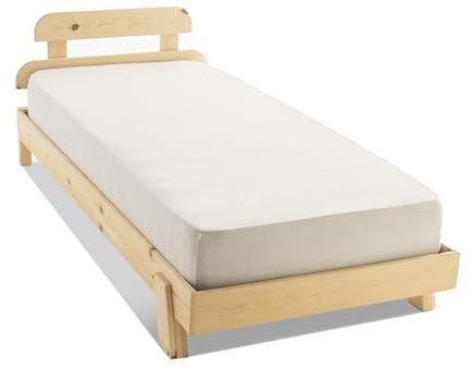 GD HOME Bio-Baumwolle Jersey Spannbettlaken 100x200 cm/Spannbetttuch aus 100% Bio-Baumwolle/GOTS Zertifiziert Leintuch Weiches Bettlaken 30-35 cm Tiefe Tasche (Creme, 100x200 cm)