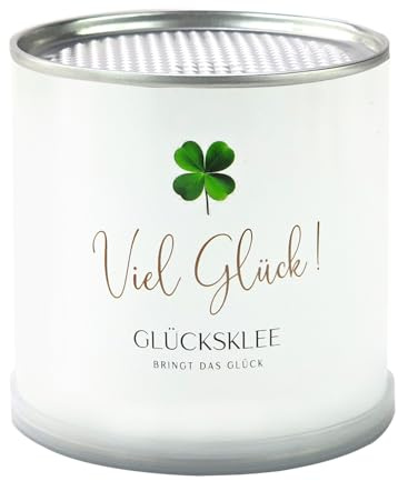 MacFlowers® Lycka till lyckoklöver odlingsset i blomburken | Den kära presenten till flickvännen | öppna vattning glädje | Önskar lycka som blomhälsning gåva för kvinna