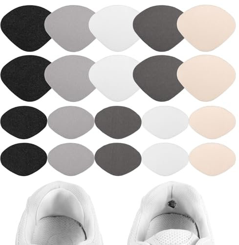 10 Pairs Shoe Heel Repair, 5 Colors Self Adhesive Inside Shoe Repair Patch Leather Patch Tape Heels Pads Shoes Goo Sole Repairs Mesh Repair Kit for Shoes Leather High Heel Sneakers Fabric Patches