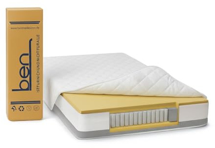 Ben Matratze 100x200 cm – Wendematratze H2/H3, 19 cm Höhe, punktelastischer 7-Zonen Federkern, komfortable Oberfläche, luftdurchlässig und pflegeleichter Bezug