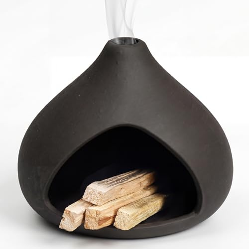 ZONSUSE Quemador Palo Santo Cúpula de Arcilla Púrpura, Porta Salvia Estilo Hecho a Mano, Quemador de Incienso Creativo, Idea de Regalo Aromaterapia, Yoga y Decoración Hogar (Cúpula Clásica)