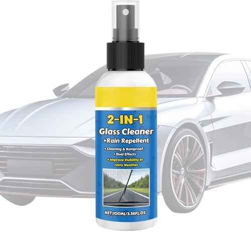 Generico Pulitore per Vetri Auto - 100ml Trattamento Idrorepellente per Ripristino Parabrezza | Spray per Pulizia Vetri Antipioggia,per Interni Ed Esterni di Auto, Camper, Camion