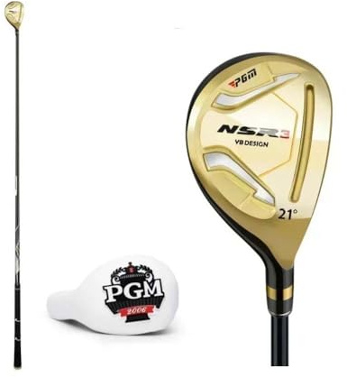 Mazza da golf No.1/3/5/4H in legno chiaro R/S con albero in carbonio, ibrido, per uomini destrorsi, fairway con copertura per mazza (carbonio ibrido-R, oro)