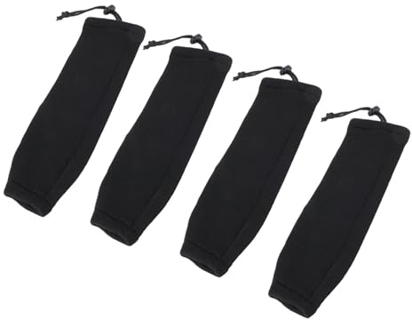 Aumotop Fundas de Parachoques para Barcos, Cubierta de Punto Negra, Protección Fuerte para Tubo Cuerda Central Doble Ojo, 23x65cm, 4 Uds.