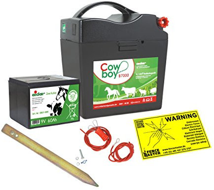 Eider 10386-001 Weidezaungerät Cowboy B 7000, 9 V mit 60 AH Batterie Jemals zuvor-0,45 J, 11.500 V Schlagpower-Unser stärkstes Batteriegerät