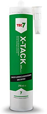 Tec7 X-tack/starkt monteringslim | vit | 310 ml | 1-komponent elastisk, extremt hög initial vidhäftning, vibrations- och stöttålig