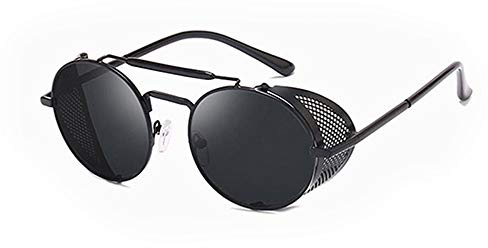 Good Omens Gafas de Sol Crowley Diablo Sunglasses Polarizadas Steampunk Retro TV Serie para Adultos Vintage Cosplay Costume Accesorio Halloween Verano Metal y PC para Hombre&Mujer