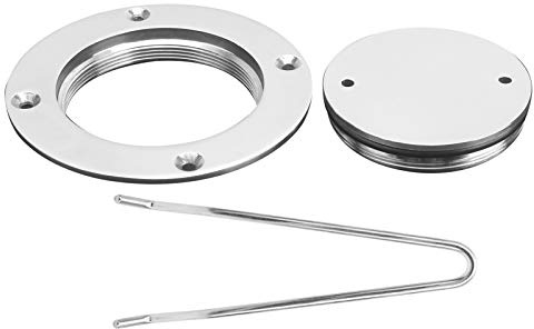 Yctze Plaque de Pont, Trappe D'inspection en Acier Inoxydable de Couvercle de Trappe de Pont en Acier Inoxydable de 3 Pouces avec Clé pour Accessoire de Quincaillerie de Bateau Marin