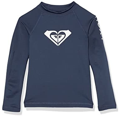 Roxy Langärmeliges Rashguard-Surf-Shirt für Mädchen, mit ganzem Herzen, Mood Indigo 22, 122